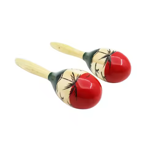 Paire de maracas colorées en bois